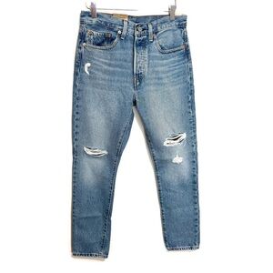 Levis 501 Skinny Jeans High Rise Distressed